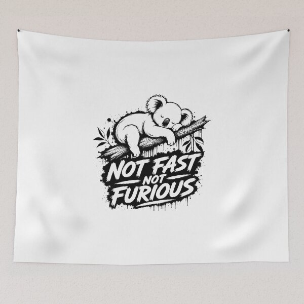 Item preview, Not Fast Not Furious Sleeping Koala T-Shirt | Funny Lazy Animal Graphic designed and sold by chigara.