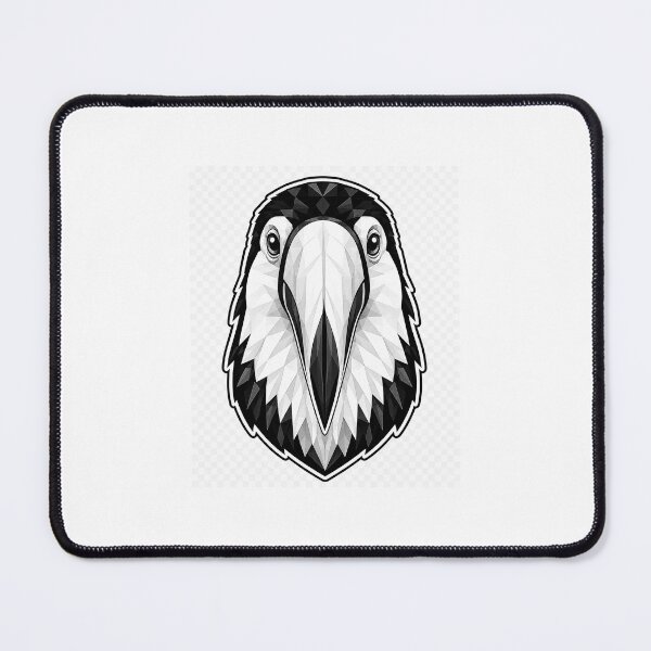Item preview, Geometric Toco Toucan Head | Low Poly Tropical Bird Vector | Black & White Wildlife Sticker designed and sold by DesertInkArt.