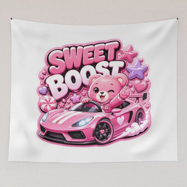 Item preview, Sweet Boost Kawaii Racing Sticker PNG | Cute Sports Car Mascot Graphic | Colorful Streetwear Vinyl Decal | Original Car Lover Gift designed and sold by Stylestickers55.