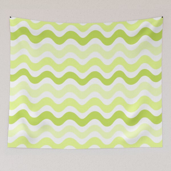 Item preview, 3d wave pattern - lemon green shade designed and sold by Pattern Petals.