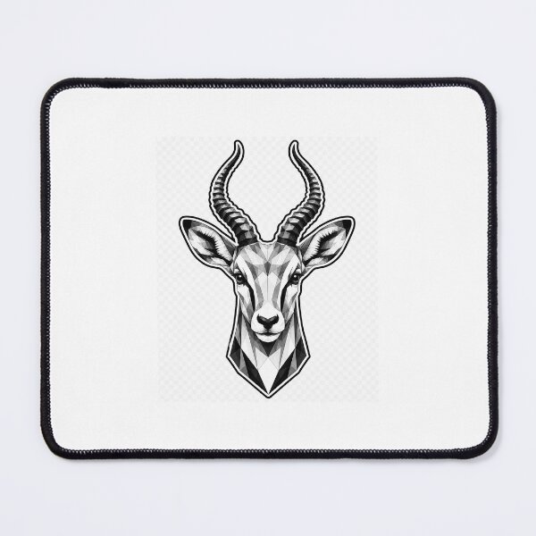 Item preview, Geometric Impala Head | Low Poly Antelope Vector | Black & White Wildlife Sticker designed and sold by DesertInkArt.