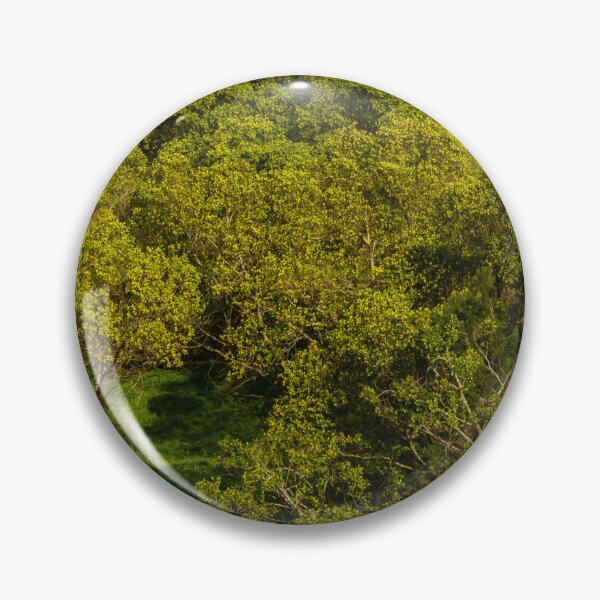 Item preview, Aerial View of Lush Green Forest Canopy in Spring Light With Sunlit Tree Tops and Meadow designed and sold by Nmallia.
