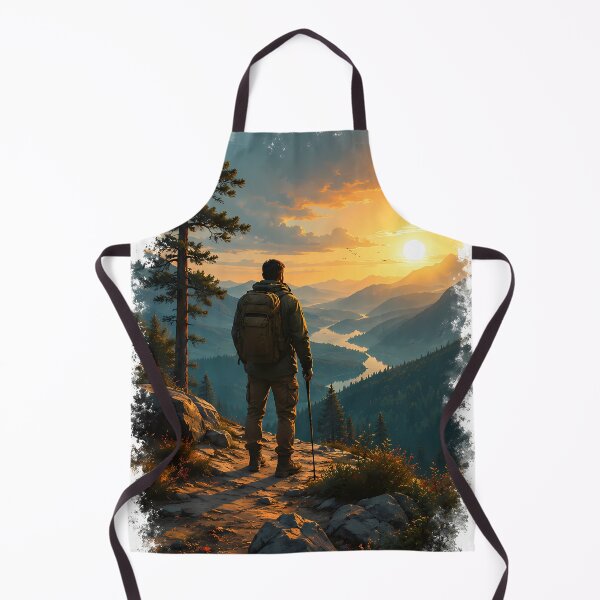 Item preview, Mountain Hiking Adventure Sunset Landscape Art designed and sold by FutureGarb.