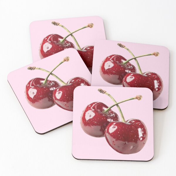 Item preview, Glossy Red Cherries With Water Drops designed and sold by jianina-alondra.