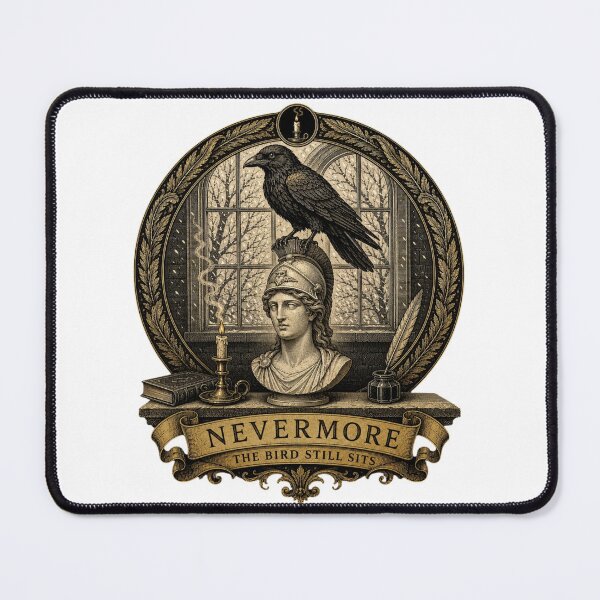 Item preview, Nevermore Raven on Pallas Bust Poe Engraving designed and sold by Qorvun.