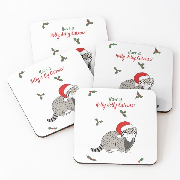 Item preview, Christmas Pallas's Cat (Manul) Holly Jolly Catmas designed and sold by MYCatStuff.