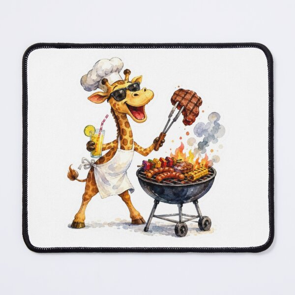 Item preview, Watercolor Giraffe Barbecue designed and sold by Snurly.