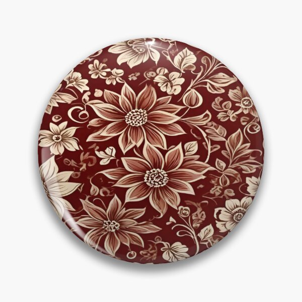 Item preview, Elegant Vintage Floral Pattern with Rich Burgundy Background Featuring Intricate Flower Designs and Delicate Leaves in Cream and Beige Tones designed and sold by Matt_Smith.