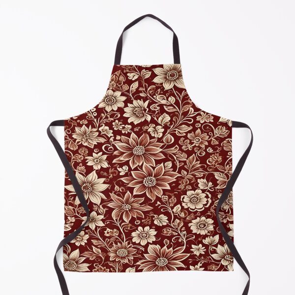 Item preview, Elegant Vintage Floral Pattern with Rich Burgundy Background Featuring Intricate Flower Designs and Delicate Leaves in Cream and Beige Tones designed and sold by Matt_Smith.