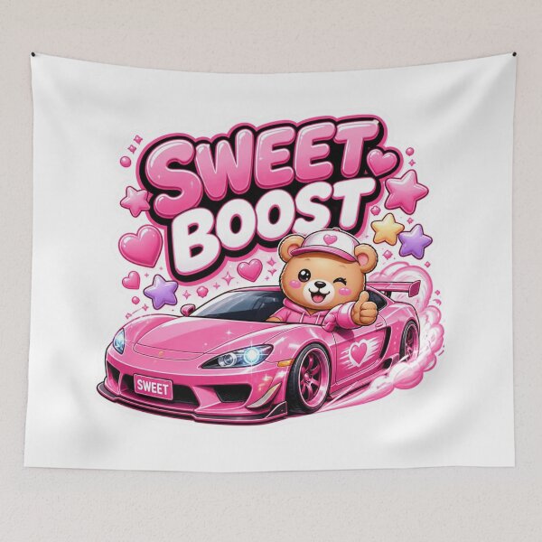 Item preview, Sweet Boost Cute Racing Graphic PNG | Original Kawaii Sports Car Mascot | Premium Vinyl Sticker for Car Lovers designed and sold by Stylestickers55.