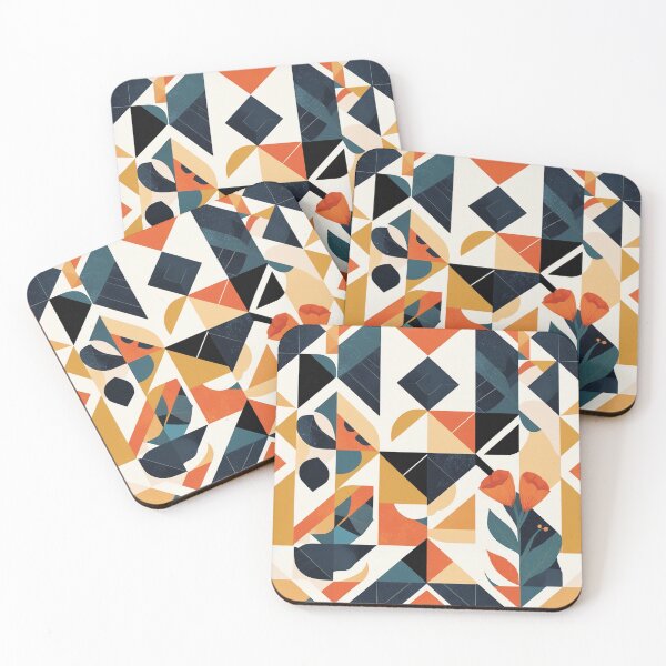 Item preview, Mid Century Modern Geometric Floral Pattern | Retro Abstract Wallpaper Design designed and sold by semenol.