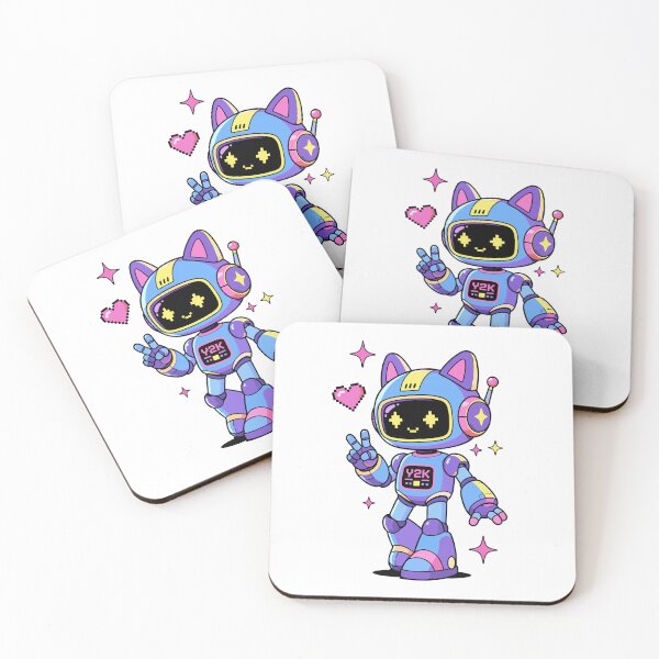 Item preview, Y2K Robot Cat – Retro Futuristic Cyber Kitty designed and sold by AnteesocialTees.