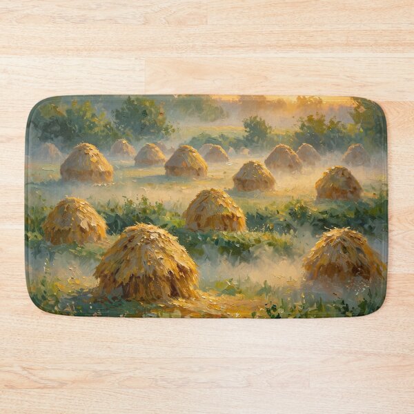 Item preview, Impressionist Landscape - Haystacks Sunrise designed and sold by Late Theory.
