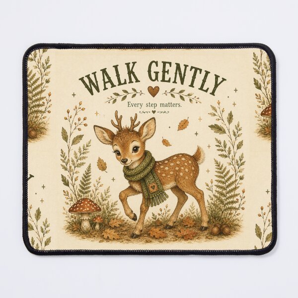 Item preview, Walk Gently Deer | Vintage Cottagecore Woodland Art designed and sold by TinyHeroLab.