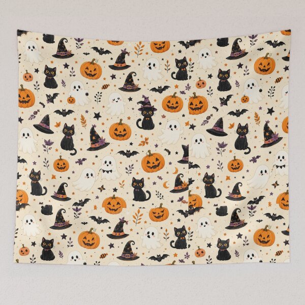Item preview, Kawaii Halloween pattern with cute creatures designed and sold by Military Insignia Products.