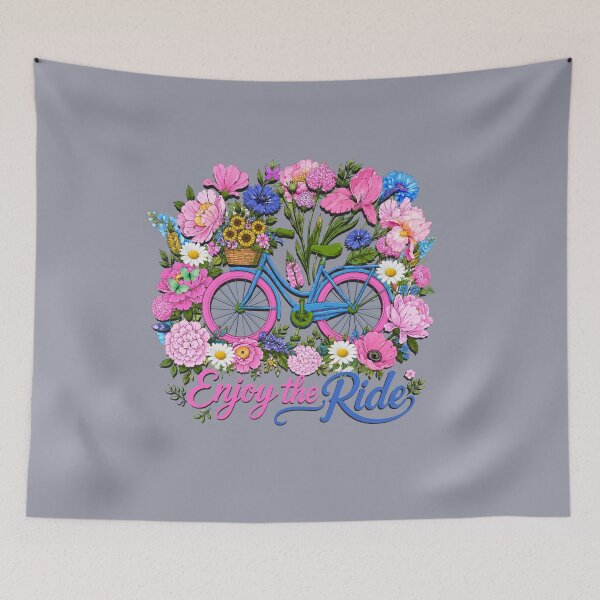 Item preview, Enjoy the Ride – Floral Bicycle with Colorful Wildflowers designed and sold by Aimetoi.