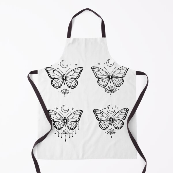 Item preview, Minimalist Butterfly Tattoo Flash Sheet – Fine Line Butterfly, Moon, Stars & Lotus Design designed and sold by LuxeBuzz.