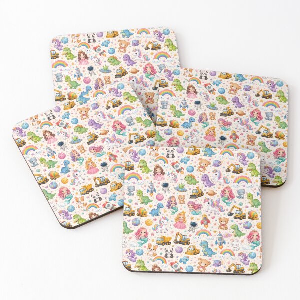Item preview, Kids Kawaii pastel wonderland pattern designed and sold by Military Insignia Products.