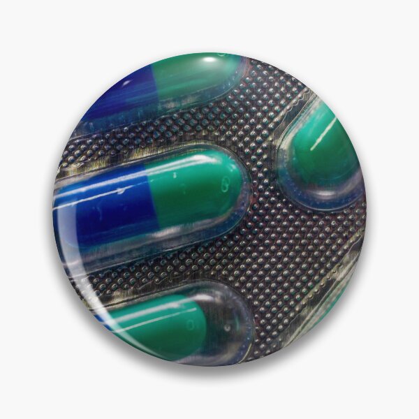 Item preview, Blue and Green Capsules in Blister Pack Close-Up, Medicine and Pharmaceutical Health Concept designed and sold by Nmallia.