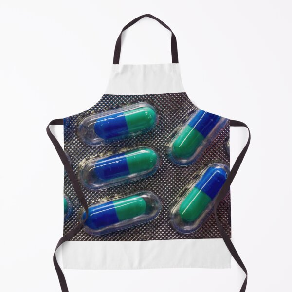Item preview, Blue and Green Capsules in Blister Pack Close-Up, Medicine and Pharmaceutical Health Concept designed and sold by Nmallia.