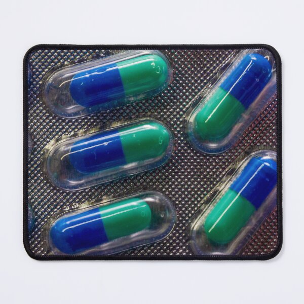 Item preview, Blue and Green Capsules in Blister Pack Close-Up, Medicine and Pharmaceutical Health Concept designed and sold by Nmallia.