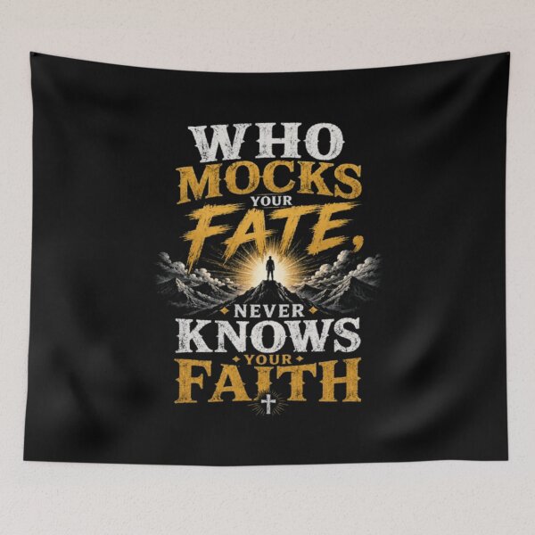 Item preview, Who Mocks Your Fate Never Knows Your Faith | Christian Vintage T-Shirt designed and sold by Obiechefu.