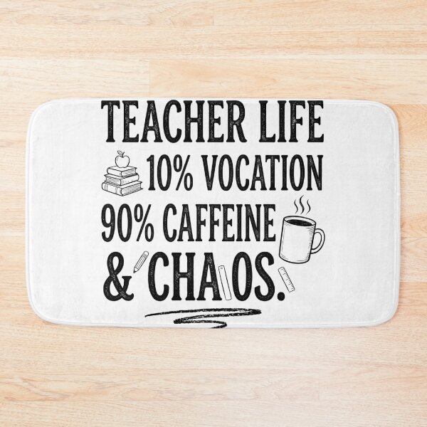 Item preview, Back to School Teacher Humor: 90% Caffeine & Chaos" designed and sold by CoffeeAndChao.