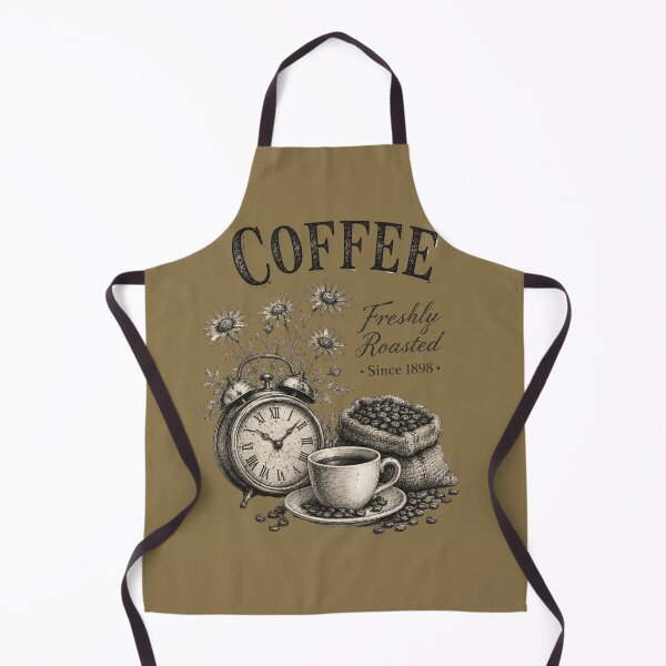 Item preview, Vintage Coffee Clock with Daisies | Freshly Roasted Since 1898 | Antique Botanical Coffee Illustration designed and sold by Bastifam.