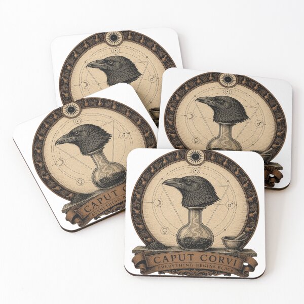 Item preview, Caput Corvi Alchemy Raven Head Nigredo Engraving designed and sold by Qorvun.