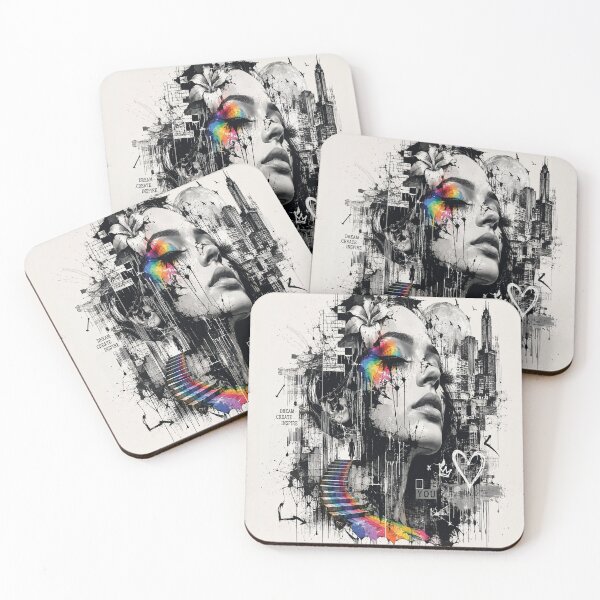 Item preview, Between reality and color - Surreal Street Art Collage designed and sold by Personiq Kaleido.