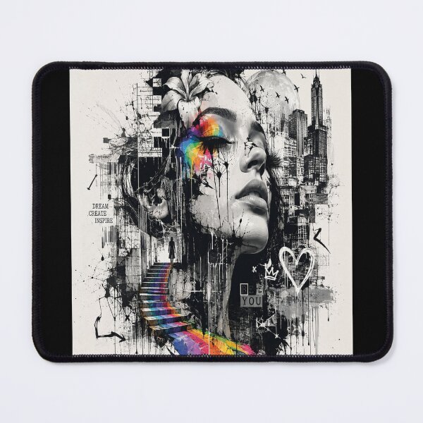 Item preview, Between reality and color - Surreal Street Art Collage designed and sold by Personiq Kaleido.