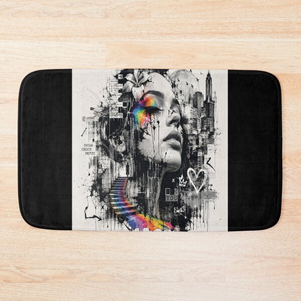 Item preview, Between reality and color - Surreal Street Art Collage designed and sold by Personiq Kaleido.