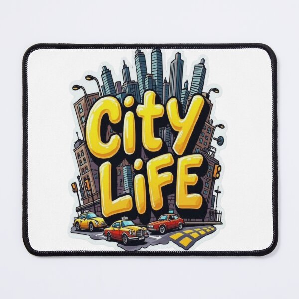 Item preview, City Life Urban Street Skyline Yellow Bubble Letters designed and sold by GlowAura7.
