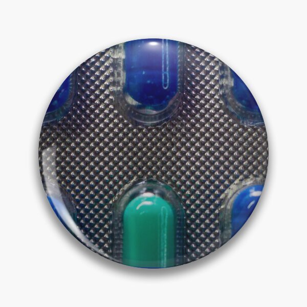 Item preview, Blue and Green Capsules in Blister Pack Close-Up, Medicine and Pharmaceutical Health Concept designed and sold by Nmallia.