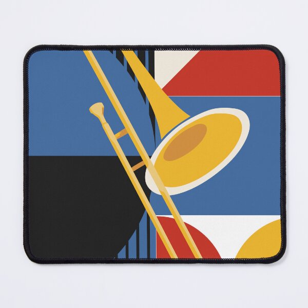 Item preview, Bauhaus Trombone Print | Minimalist Jazz Art | Mid-Century Modern Brass Instrument Print | Geometric Music Decor designed and sold by Studio pod Burom.