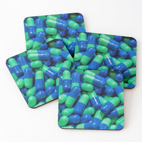 Item preview, Blue and Green Capsules Pile of Medicine Pills for Pharmacy and Healthcare Concept designed and sold by Nmallia.