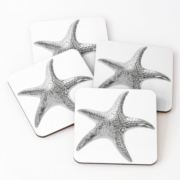 Item preview, Metallic Silver Starfish Ocean Art designed and sold by jianina-alondra.
