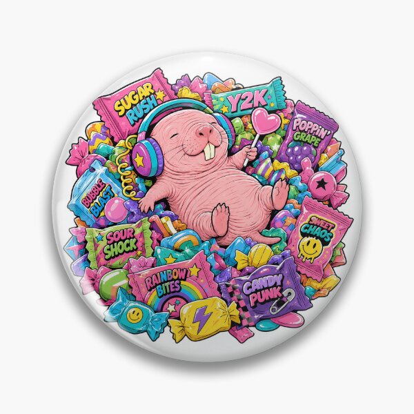 Item preview, Overstimulated But Unbothered Funny Naked Mole Rat Candy Punk designed and sold by LazyPaw Design.