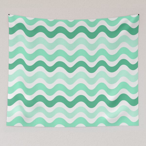 Item preview, 3D Abstract wave pattern- Teal green shade designed and sold by Pattern Petals.