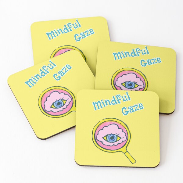 Item preview, Mindful gaze, magnifying glass, eye, mindfulness saying designed and sold by Mauswohn.