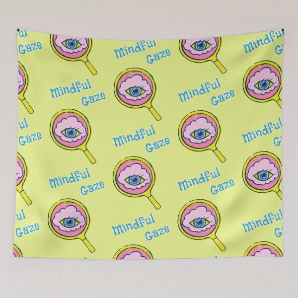 Item preview, Mindful gaze, magnifying glass, eye, mindfulness saying designed and sold by Mauswohn.