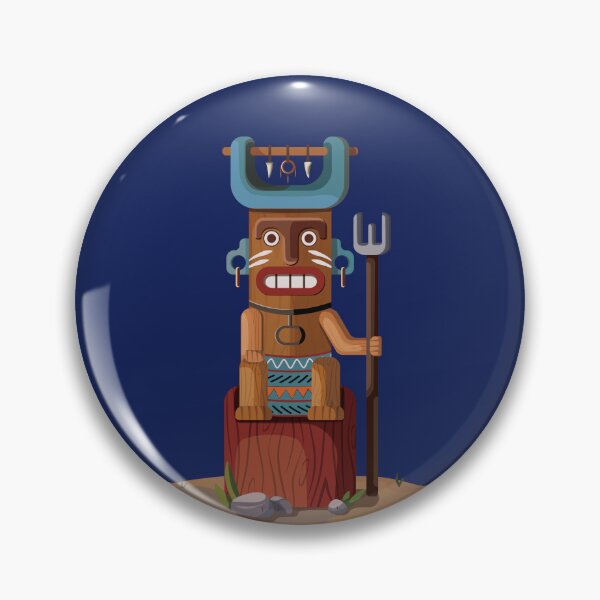 Item preview, Cute Tiki Totem Tribal Chief Illustration designed and sold by sinemosis.