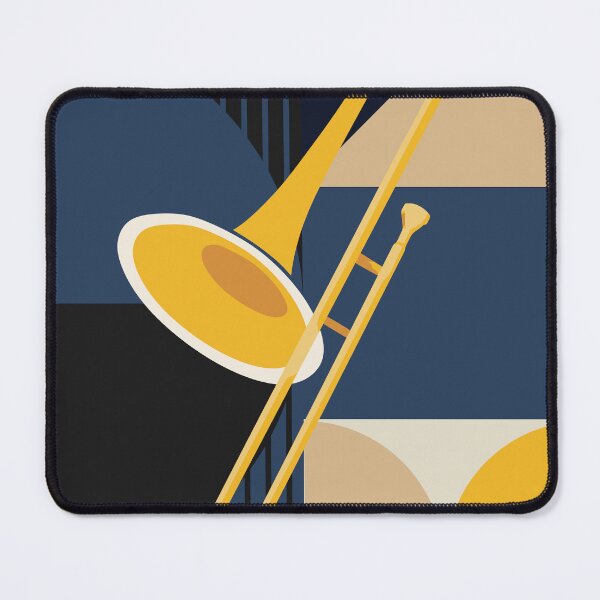 Item preview, Minimalist Bauhaus Trombone Print | Mid-Century Modern Jazz Art | Abstract Brass Instrument Print | Geometric Music Decor designed and sold by Studio pod Burom.