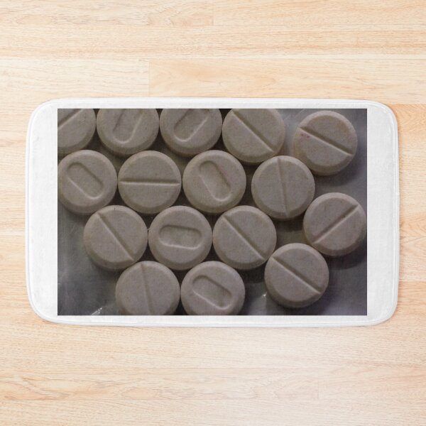 Item preview, Close-Up Of Round White Tablets And Pills Arranged On A Surface For Medical Use And Care designed and sold by Nmallia.