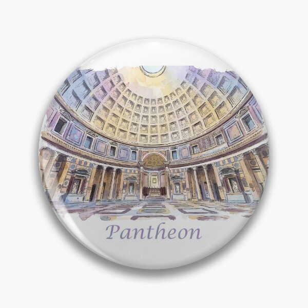 Item preview, Rome Italy Pantheon Interior Dome Watercolor Art designed and sold by NareArt.