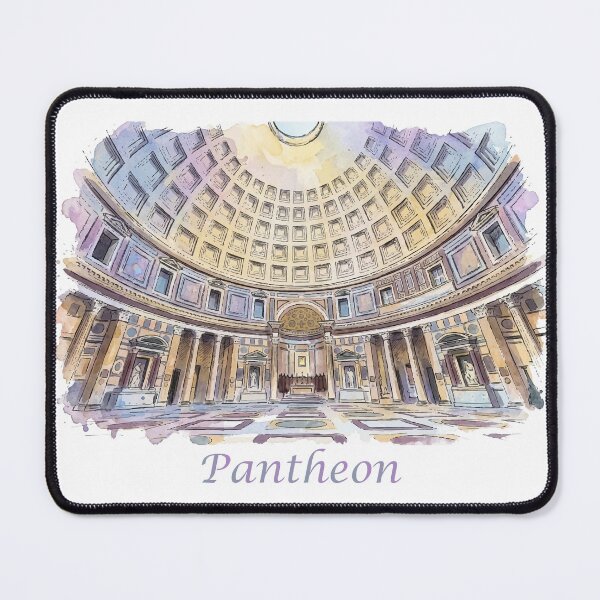 Item preview, Rome Italy Pantheon Interior Dome Watercolor Art designed and sold by NareArt.