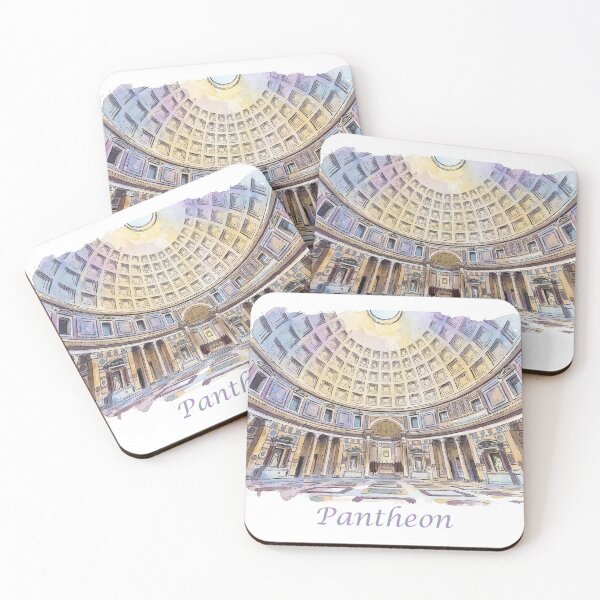 Item preview, Rome Italy Pantheon Interior Dome Watercolor Art designed and sold by NareArt.