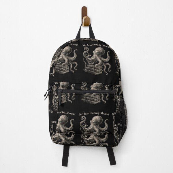 Item preview, Sir I Am Reading Shoosh Funny Octopus Bookworm designed and sold by FreshVibe Prints.