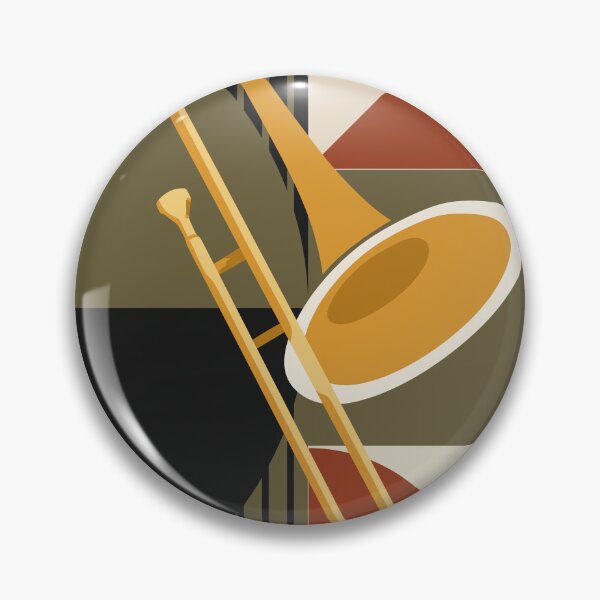 Item preview, Bauhaus Trombone Art | Minimalist Brass Instrument Print | Mid-Century Modern Jazz Print | Abstract Geometric Music Decor designed and sold by Studio pod Burom.