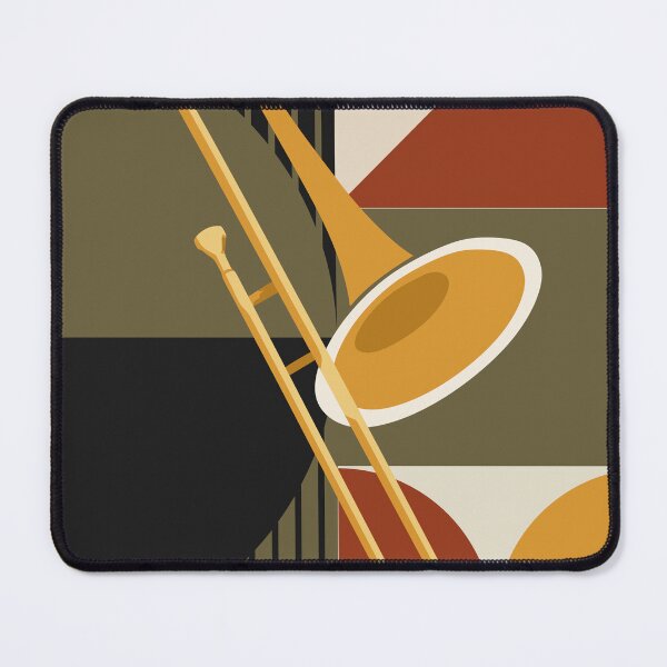 Item preview, Bauhaus Trombone Art | Minimalist Brass Instrument Print | Mid-Century Modern Jazz Print | Abstract Geometric Music Decor designed and sold by Studio pod Burom.